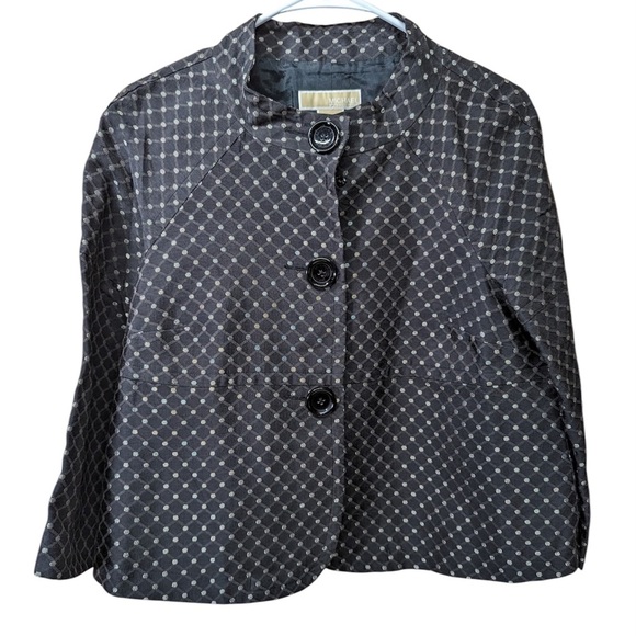 Michael Kors Mad Men Metallic Swing Jacket polkadot size 8 NWOT - Picture 1 of 8